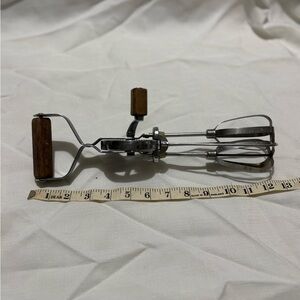 Stainless Steel Hand Mixer with Wooden Handle